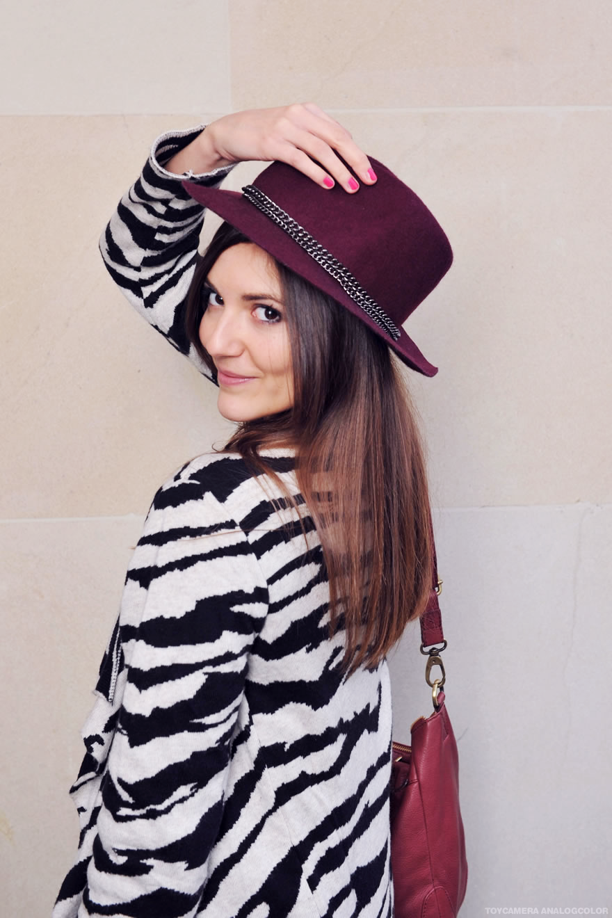 chapeau bordeau pimkie