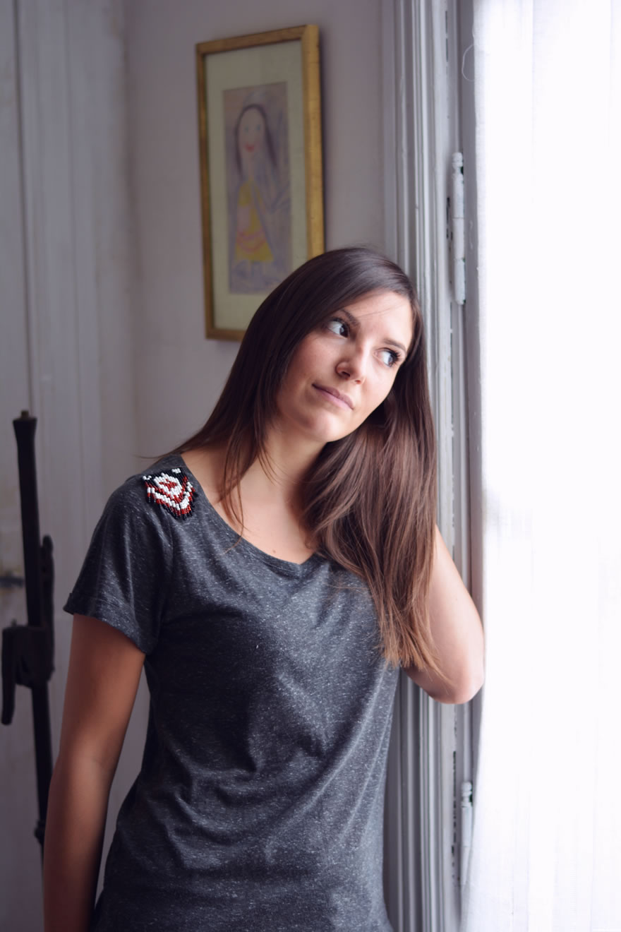 tshirt epaules perles