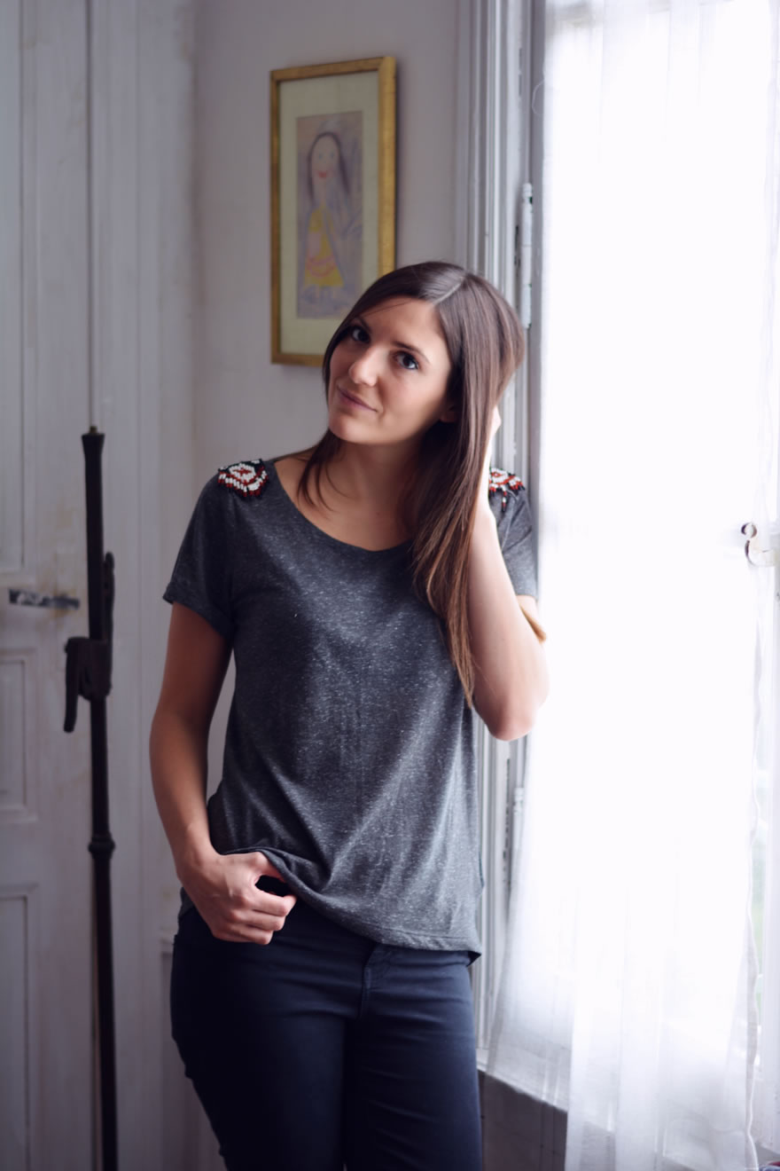 tshirt epaules perles