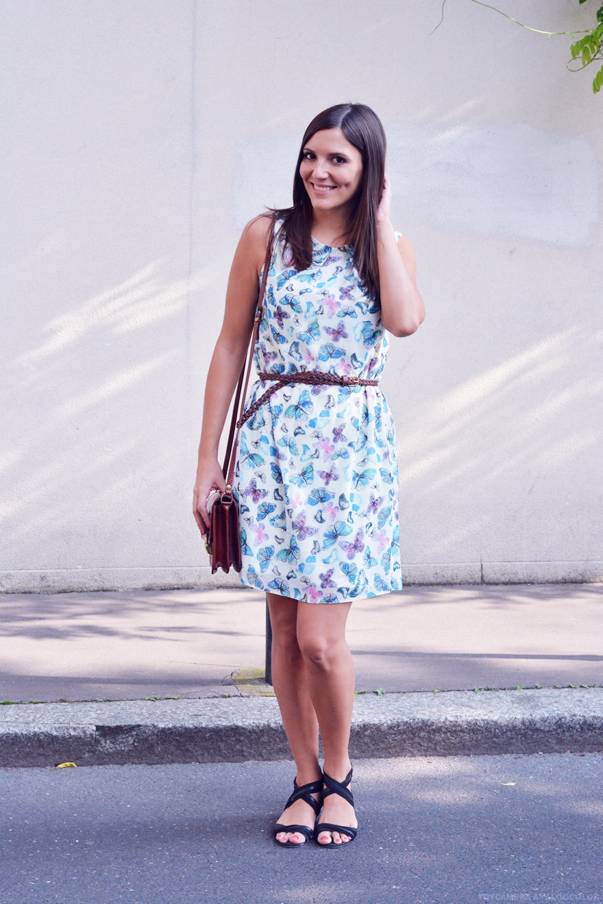robe imprimée papillons