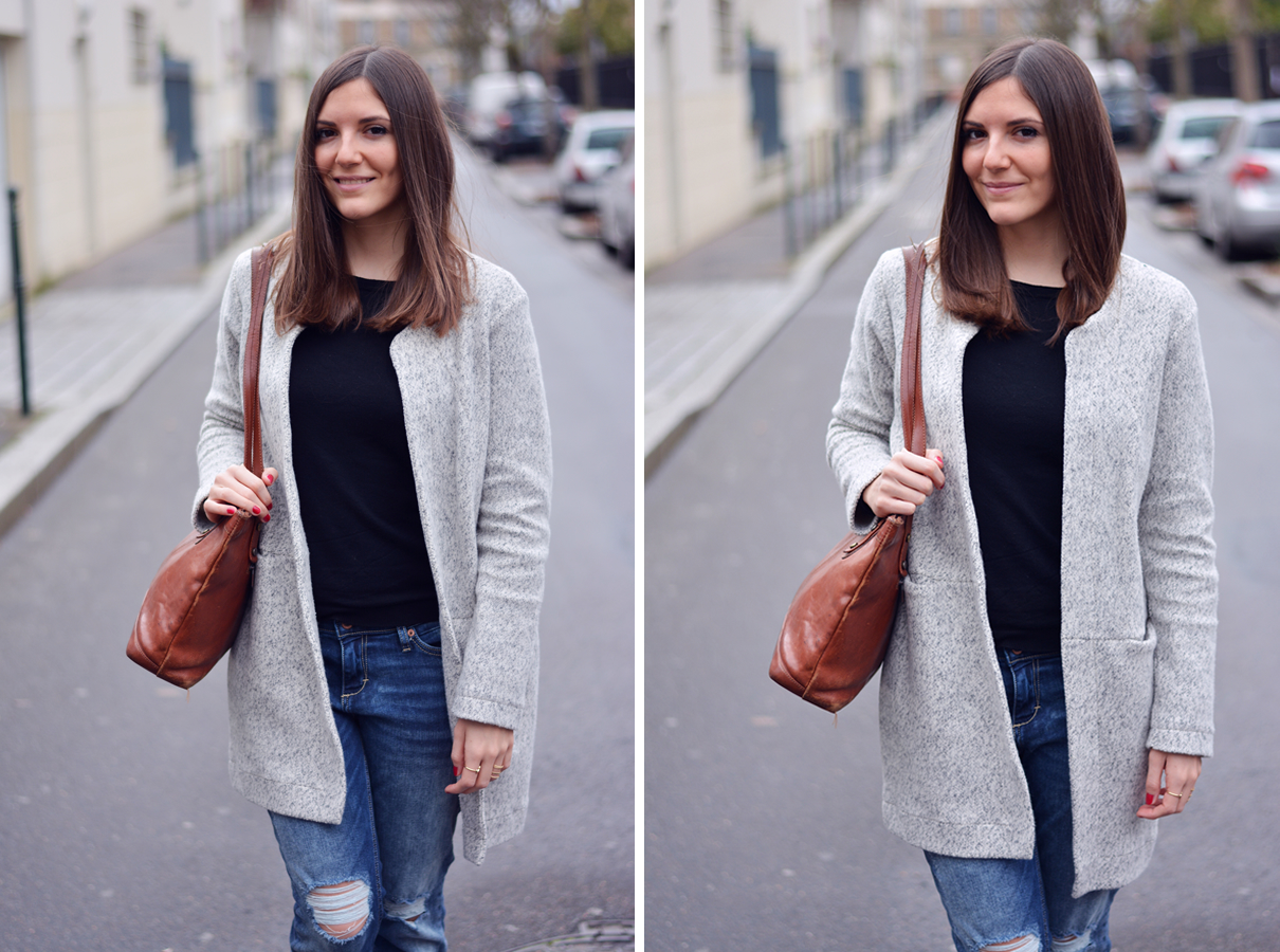 manteau gris zara