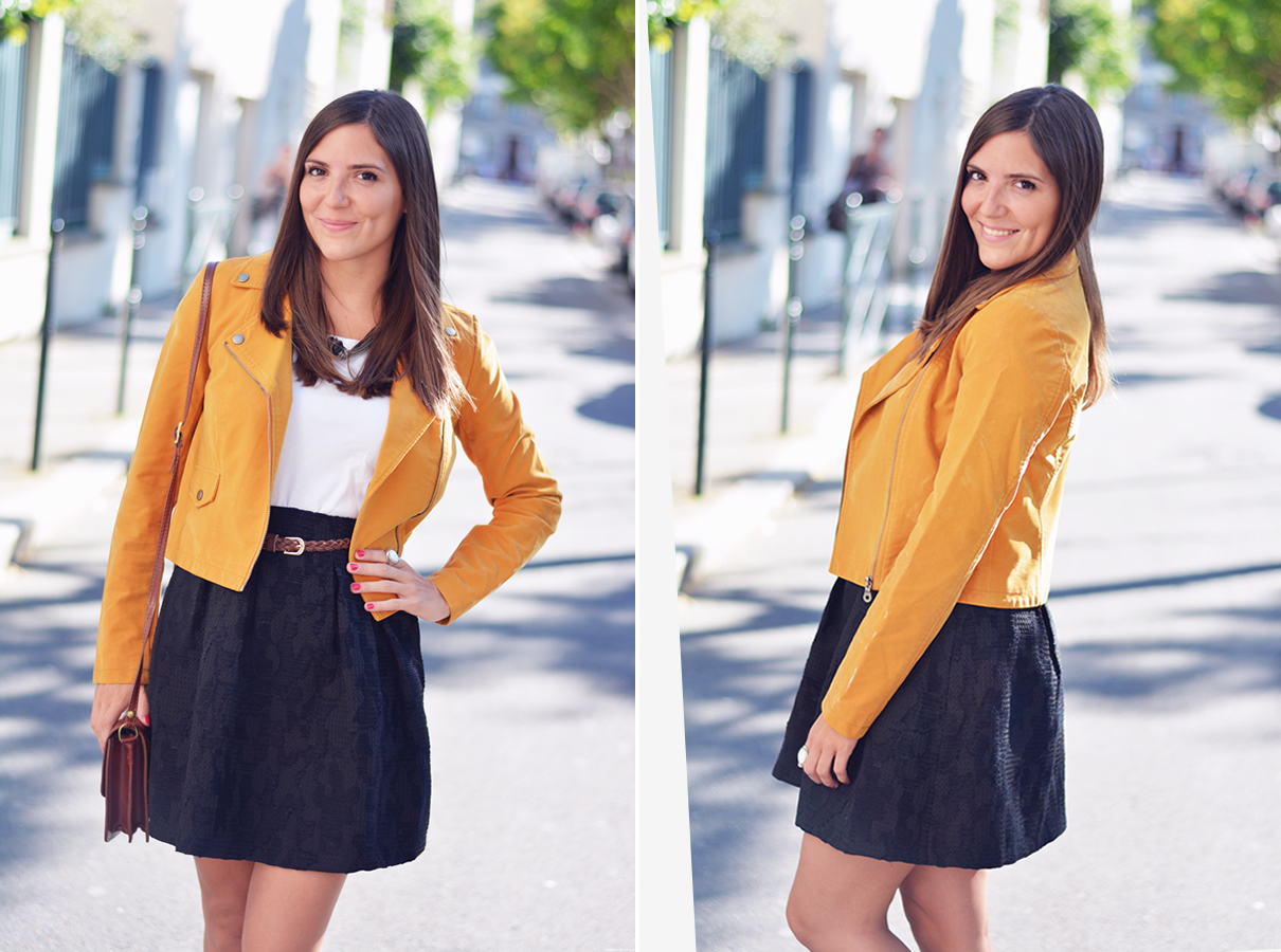 look blogueuse orange noir