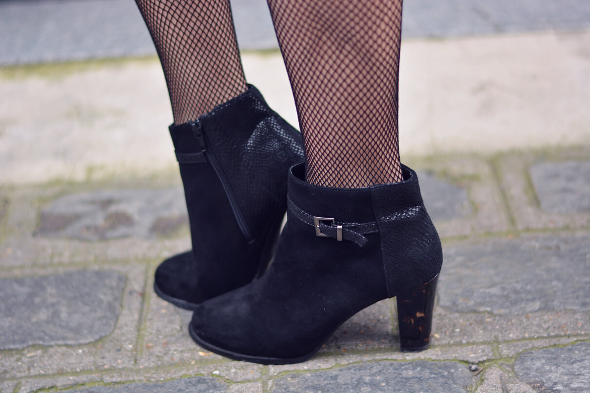 bottines et collants resille blogueuse mode paris