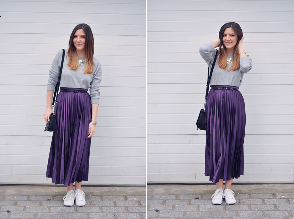comment porter la jupe violette